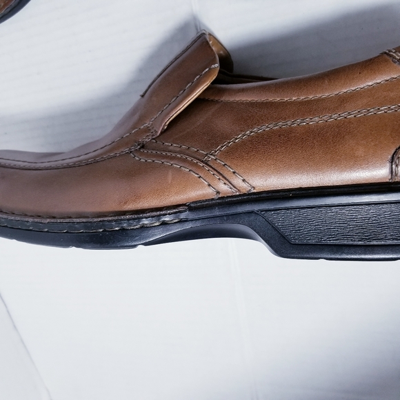 CLARKS COLLECTIONS MEN\'S STEP LOAFER BROWN LEATHER SOFT CUSHION SIZE 10.5 main image 11
